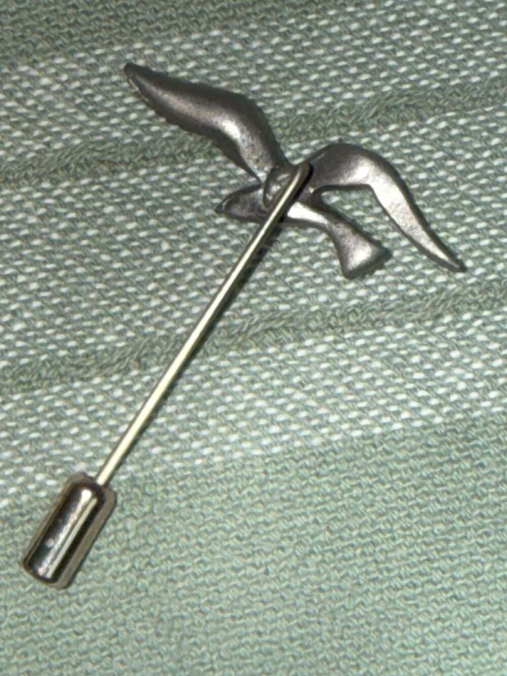 Vintage Silver Bird Stick Pin — Flying Seagull Swallow Lapel Pin Jewelry